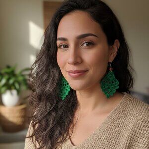 Handmade Crochet Earrings - Pineapple Stitch  NEW